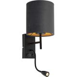 QAZQA stacca - Art Deco LED Wandlamp voor binnen - 1 lichts - D 200 mm - Grijs - Woonkamers-sSlaapkamer