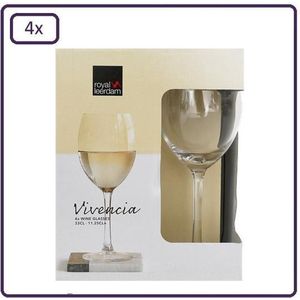 4x Royal Leerdam witte-wijnglazen 33cl - witte wijn glazen