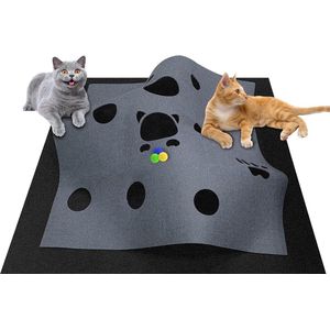 Kattentunnel vilten speeltunnel en ligmat voor intelligent spelen met grote kat en kitten - krabmat en speelgoed