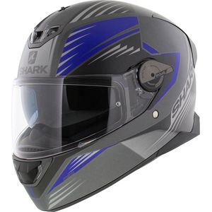 SHARK SKWAL 2.2 HALLDER Motorhelm integraalhelm Mat Antraciet blauw Antraciet - Maat XL