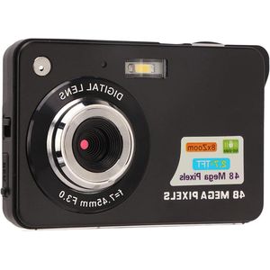4K Digitale Camera 48 Megapixels Vlogcamera met 8x Digitale Zoom Lcd-scherm Ingebouwd Invullicht Compacte Draagbare Minicamera's voor Studenten Tieners Kinderen (zwart)