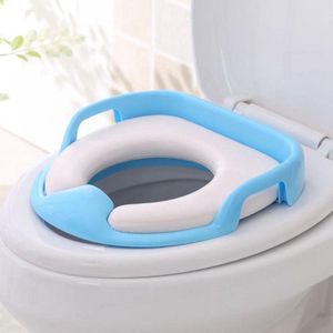 Toilet Training Stoelen Zindelijkheidstraining Seat Potje Wc Zindelijkheidstraining Zetels Baby Wc Kids Toiletbril En Stap Wc Stappen Voor Peuters Blue,PU cushion