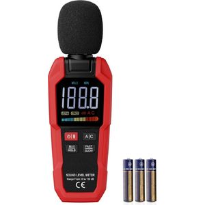 Decibelmeter - Digitale geluidsmeter - Nauwkeurig - Bereik tussen 30db en 130db - Geluidsmeter - LCD Display - Professionele geluidsmeting