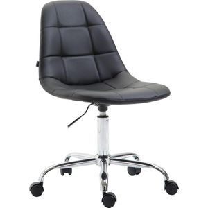 Bureaustoel - Bureaustoelen voor volwassenen - Design - In hoogte verstelbaar - Kunstleer - Zwart - 47x56x89 cm