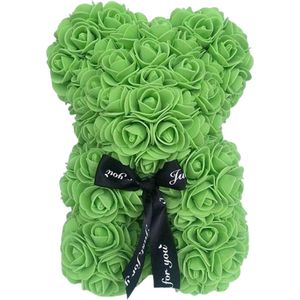 Livano Rozen Beer - Rose Bear - Teddy - Rozen Beertje - Valentijn Cadeautje Voor Haar & Hem - Cadeautje Vrouw - Groen