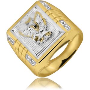 Juwelier Zwartevalk - 14 karaat gouden bicolor herenring 11.141367/18½--