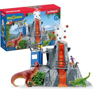 schleich DINOSAURUS - De Grote Vulkaan Expeditie - Kinderspeelgoed - Dino Speelgoed - T-Rex, Ankylosaurus en Uitbarstende Vulkaan - 36 Onderdelen