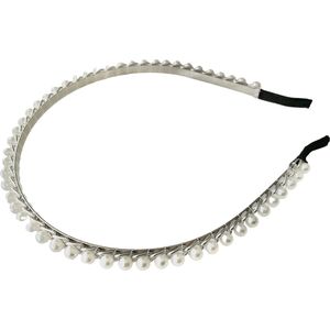 Dames Haarband - Diadeem - Meisjes - Parel - Ziverkleurig (546)