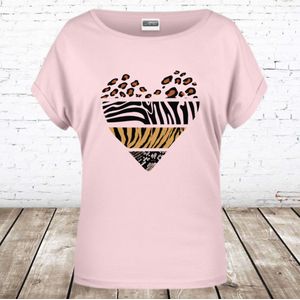Dames T-shirt Panter hart roze - L