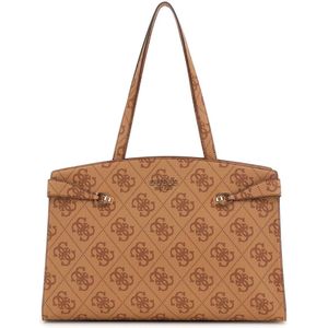 GUESS Reistas Shopper Lorelei Travel Weekend Bag Latte Logo Lichtbruin