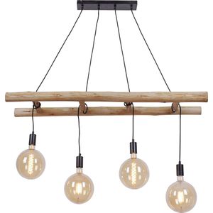 Paul Neuhaus scala - Landelijke Hanglamp eettafel voor boven de eettafel | in eetkamer - 4 lichts - L 120 cm - Bruin - Woonkamer | Slaapkamer | Keuken