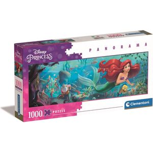 Clementoni - Puzzel 1000 Stukjes Panorama Disney The Little Mermaid, Puzzel Voor Volwassenen en Kinderen, 14-99 jaar, 39658