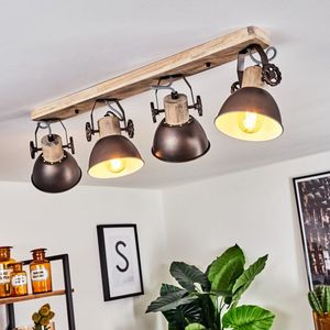 Belanian - 4-delige Ronde Plafondlamp - Muurlamp - Industriële lamp - LED lamp - Vintage lamp - Hanglamp - Bruin - design lamp - sfeerlamp