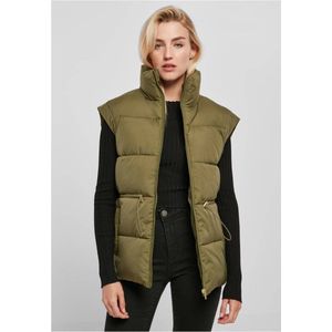 Urban Classics - Waisted Puffer Vest Mouwloos jacket - 5XL - Olijfgroen