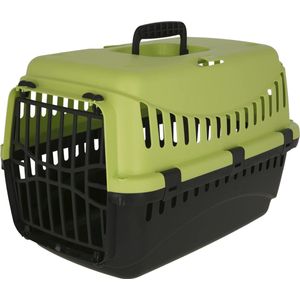 Pet Expedion, transportbox voor kleine huisdieren, katten, honden, konijnen tot 10 kg, van kunststof, 45 x 30 x 30 cm, taupe, crème