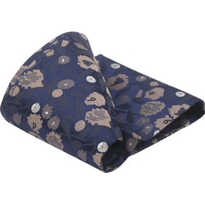 Suitable Zijde Pochet Bloem Donkerblauw (navy) - Pochetten gemaakt van zijde - 25x25 cm