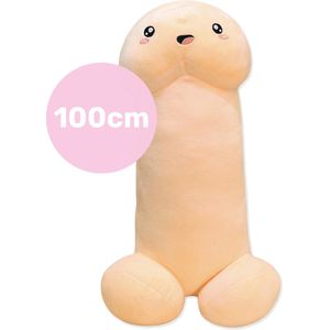 LBB - Penis knuffel - 100cm - Extra zacht - Piemel - kussen - Decoratie - Knuffel - Fun - Snoep - Pak - Sloffen - Glas - Rietjes