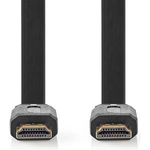 Nedis High Speed ​​HDMI-Kabel met Ethernet - HDMI Connector - HDMI Connector - 4K@30Hz - 10.2 Gbps - 1.50 m - Plat - PVC - Zwart - Polybag