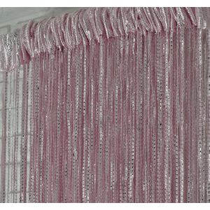 Glow Thuis - Elegante Lichtroze Draadgordijnen van hoogwaardig polyestergaren 300x250 cm+ Gratis Embrasse