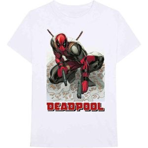 Marvel Deadpool Heren Tshirt -M- Deadpool Bullet Wit