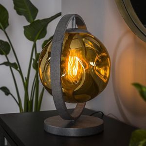 DePauwWonen - Tafellamp Lazare - 1 lichts - E27 Fitting - Tafellampen voor Binnen, Tafellamp LED, Woonkamer, Bureaulamp, Designlamp Industrieel - Glas | Kristal, Metaal | IJzer