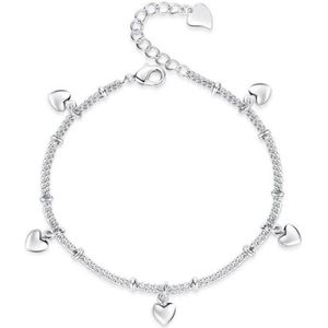 Zilveren Armbandje (925 Sterling)- Lucky Love - Hartjes - Dames - Lieve Jewels