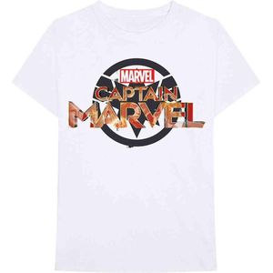 Marvel Captain Marvel Heren Tshirt -XL- New Logo Wit