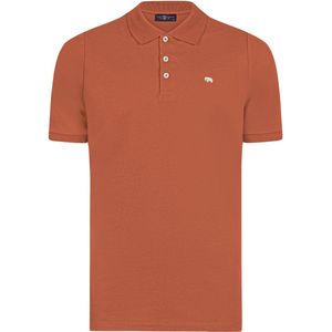 Jimmy Sanders Polo Shirt Korte Mouw Katoenen Pique Heren Terracotta - M