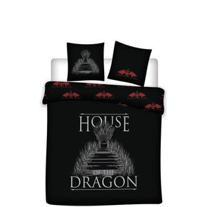 House of The Dragon Dekbedovertrek Targaryen - Lits Jumeaux - 240 x 220 cm - Polyester