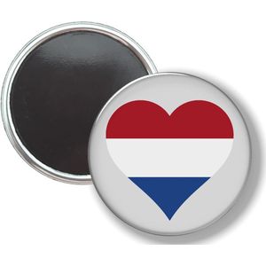 Button Met Magneet - Hart Vlag Nederland - NIET VOOR KLEDING