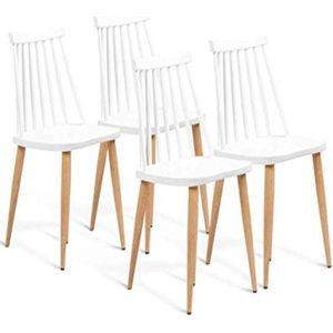 Set van 4 witte Lily stoelen voor eetkamer