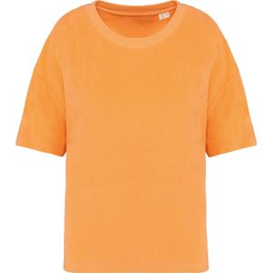 Biologisch T-shirt dames 'Terry Towel' korte mouwen Apricot - XS