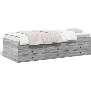 vidaXL - Slaapbank - met - lades - zonder - matras - 90x190 - cm - grijs - sonoma - eiken