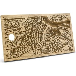 Amsterdam Snijplank (gravure) - Hollands Hout - Borrelplank - Cadeau Amsterdam