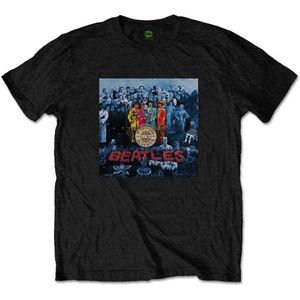 The Beatles - Sgt Pepper Blue Heren T-shirt - XL - Zwart