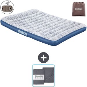 Bestway luchtbed - 2-Persoons - 152 x 203 x 30 cm - Blauw - Inclusief pomp en Hoeslaken