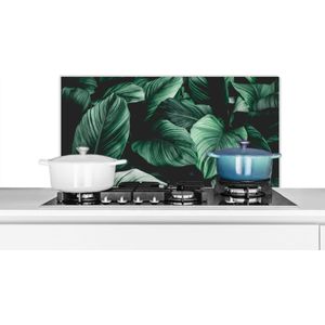 Spatscherm keuken 80x40 cm - Kookplaat achterwand Jungle - Bladeren - Tropisch - Planten - Natuur - Muurbeschermer - Spatwand fornuis - Hoogwaardig aluminium