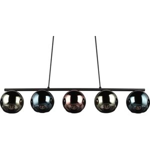 REALITY SHELDON Hanglamp - Zwart met multicolor glas