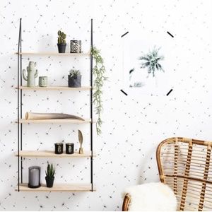 LIFA LIVING Wandrek - Industrieel - Rechthoek - Ijzer en MDF hout - 5 planken