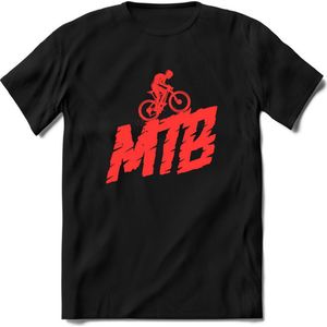 MTB Rider | TSK Studio Mountainbike kleding Sport T-Shirt | Neon Roze | Heren / Dames | Perfect MTB Verjaardag Cadeau Shirt Maat M