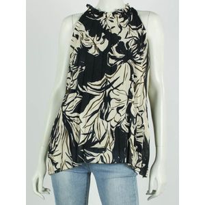 Dames plisse top print