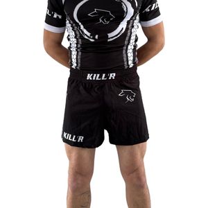 MMA Shorts - MMA kleding - Vechtsport broek- Sport T-Shirt Zwart Wit