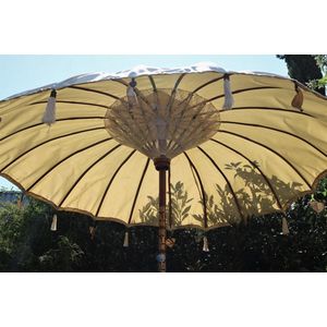 Balivie - Parasol - Balinese Regenbestendig Parasol - Handgemaakt - Diameter 170 cm - Ecru