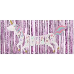 Feest versiering - Verjaardag Unicorn - Banner - Ballonnen - Pakket