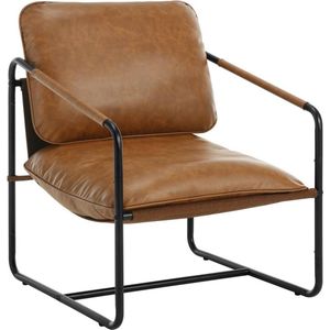 Rootz Lounge Chair - Ergonomische fauteuil - Leesstoel - Schuim met hoge dichtheid - Eenvoudige montage - Middeleeuwse vintage stijl - 65 cm x 80 cm x 75 cm