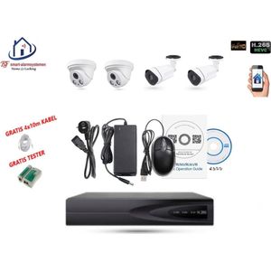 Home-Locking camerasysteem met NVR 5.0MP H265 POE met 4 camera's 1944P 5.0MP CS-4-1441