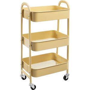 Opbergwagen Rolwagen Organizer - Marineblauw - Multifunctionele Opbergtrolley - Ruime Opbergruimte - Verrijdbare Organisatie voor Keuken, Badkamer, en Kantoor - Stijlvolle Mobiliteit in Huis