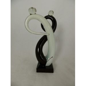 Sculptuur - 26 cm hoog - danspaar - zwart/wit - figuratief - decoratie