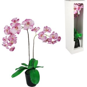 Kunstplant in pot orchidee roze 60 cm