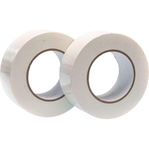 Witte textieltape 48 mm x 50 m - duurzaam en waterdicht - repareren, bevestigen, bundelen, versterken, afdichten - 2 rollen
